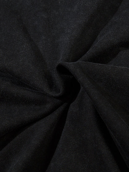 Washed Skeleton Art Graphic Short Sleeve T-Shirt WN26966
