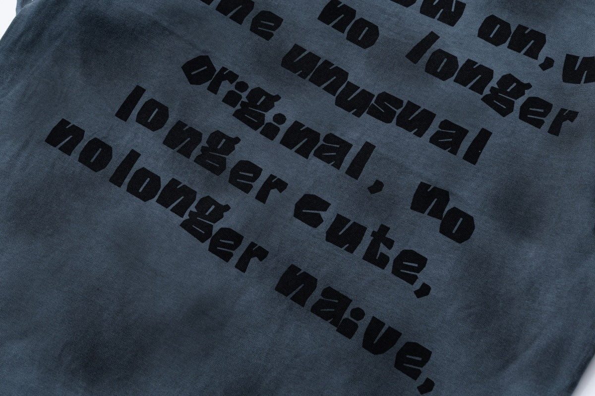 Washed Dirty Letter Print Short Sleeve T-Shirt WN26133