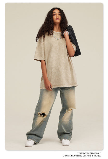 Washed Heavyweight Oversize Short Sleeve T-Shirt WN6078