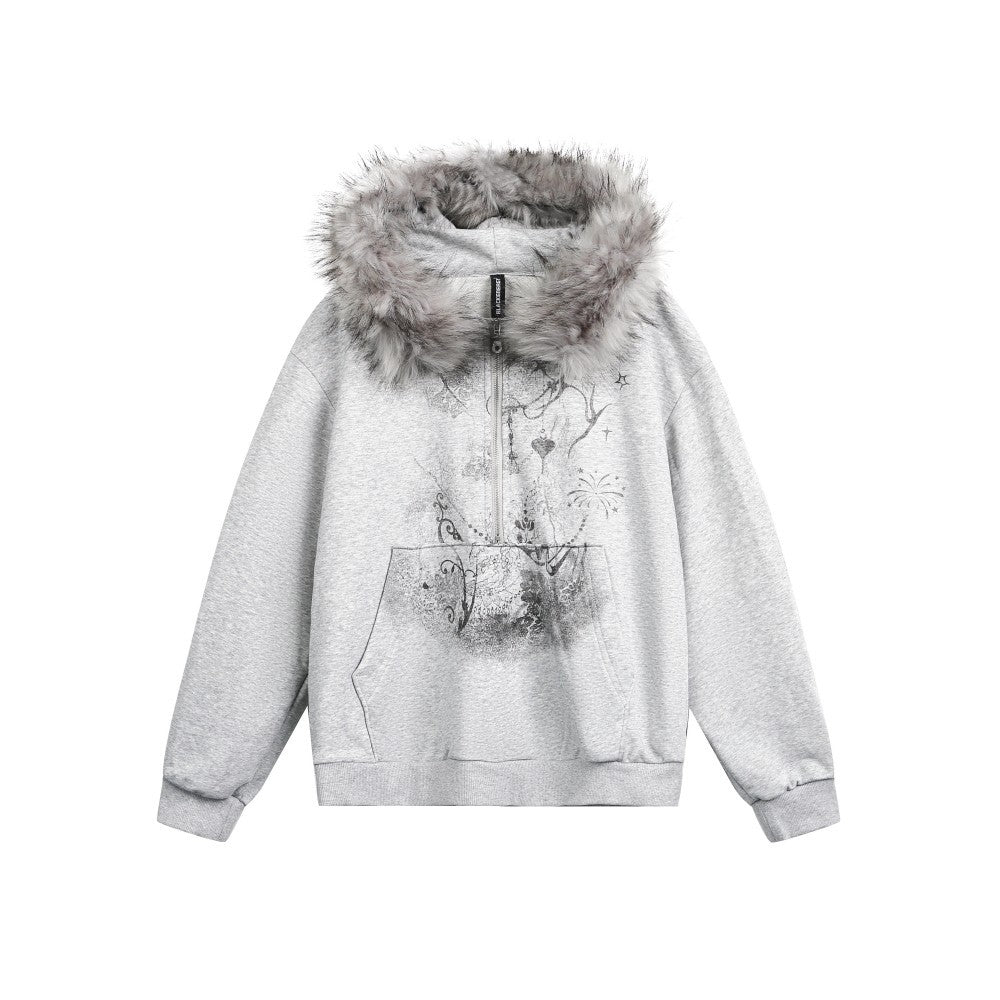 Graphic Print Pullover Hoodie WN27856