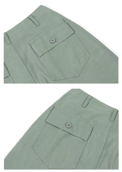 Washed Straight Wide Leg Work Pants WN26378