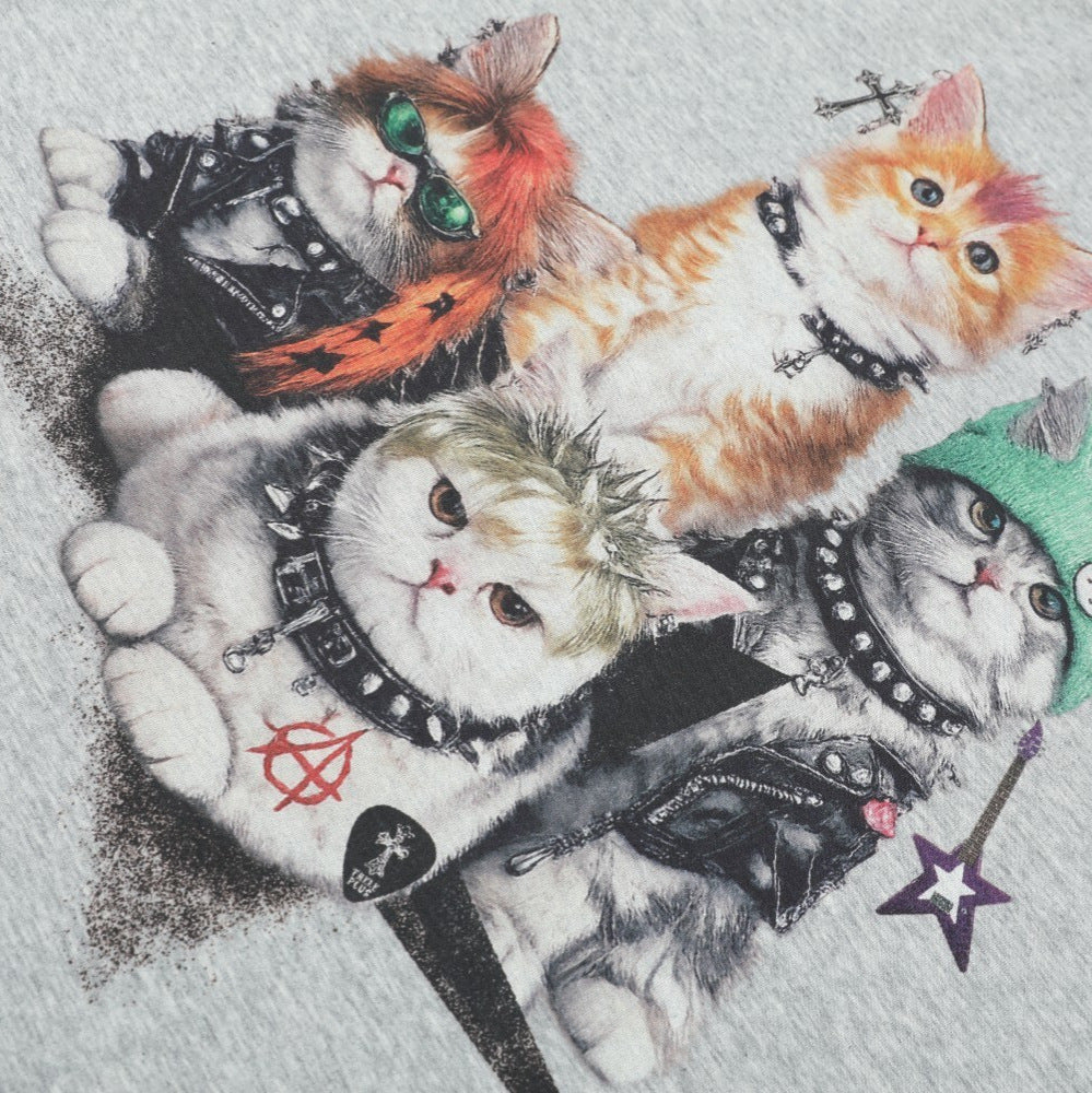Cat Graphic Print Oversize Short Sleeve T-Shirt WN25684