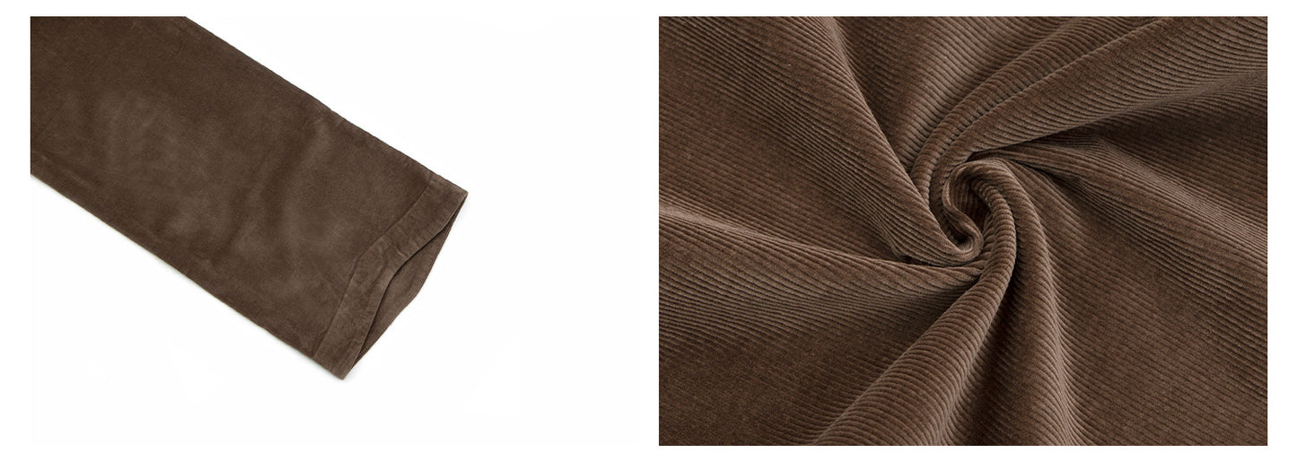 Washed Corduroy Pleats Wide Leg Pants WN26254