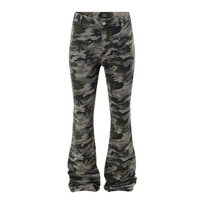 Camouflage Micro Flare Slim Pants WN8213