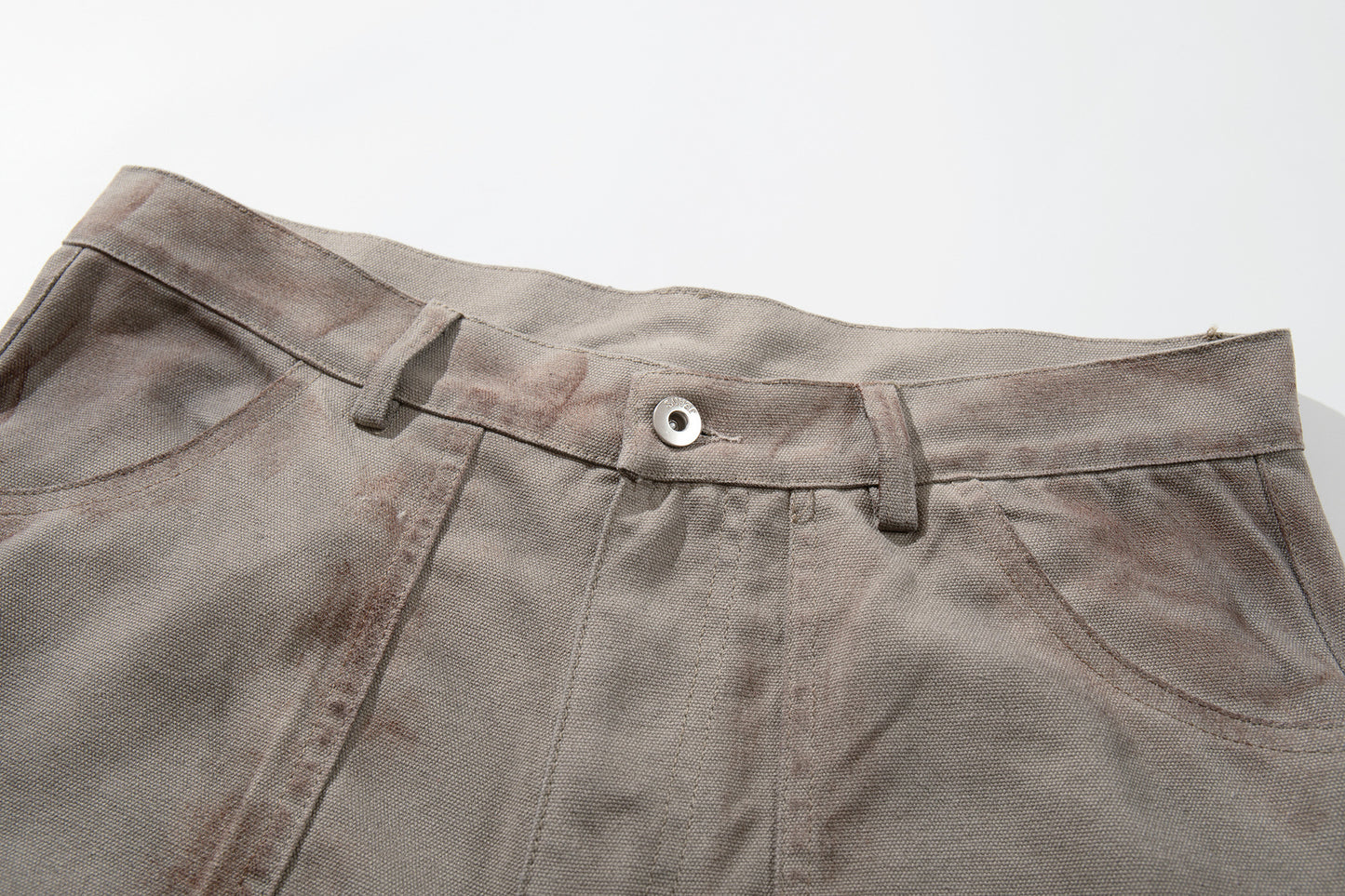 Washed Paint Studs Detail Wide Leg Pants WN25436