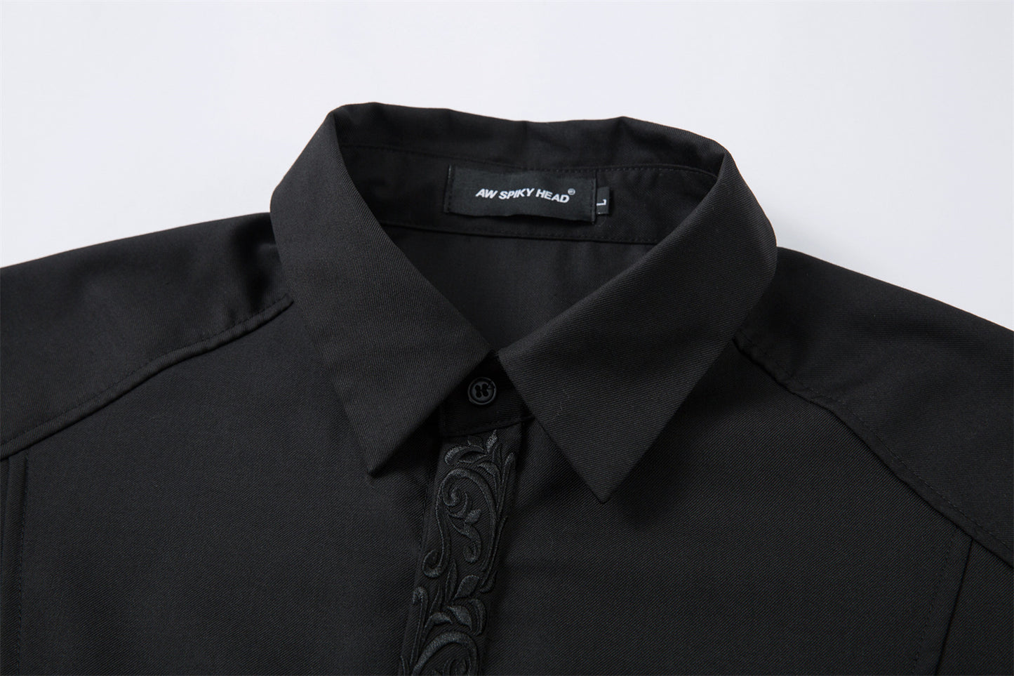 Everlasting Flower Embroidery Deconstructed Short Sleeve Shirt WN26848