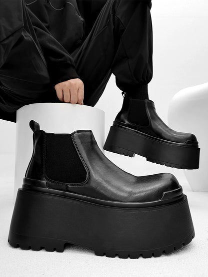 Thick Sole PU Leather Boots WN21273