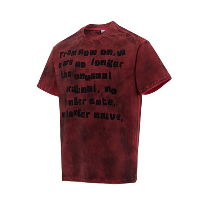 Washed Dirty Letter Print Short Sleeve T-Shirt WN26133