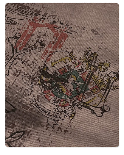 Washed Wax Dye Faded Print Short Sleeve T-Shirt WN16255