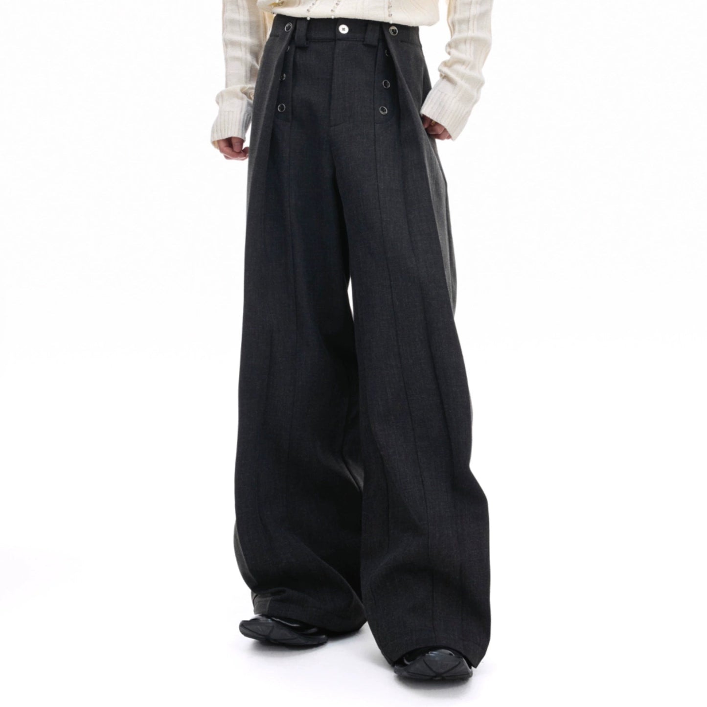 Deconstructed Pleats Straight Leg Trousers WN20679