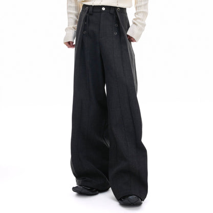 Deconstructed Pleats Straight Leg Trousers WN20679