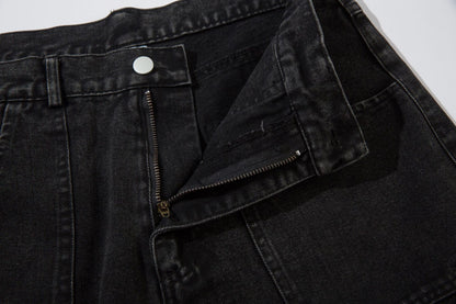 Washed Eyelet Cargo Denim Jeans WN25447