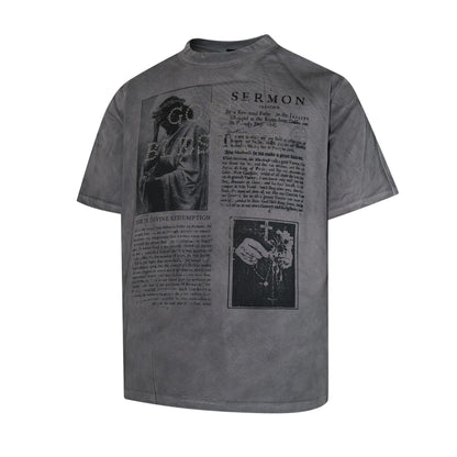 Portrait Letter Print Short Sleeve T-Shirt WN25545