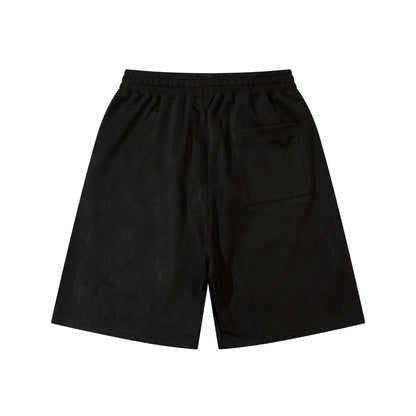 Suede Embroidery Wide Leg Half Pants WN16205