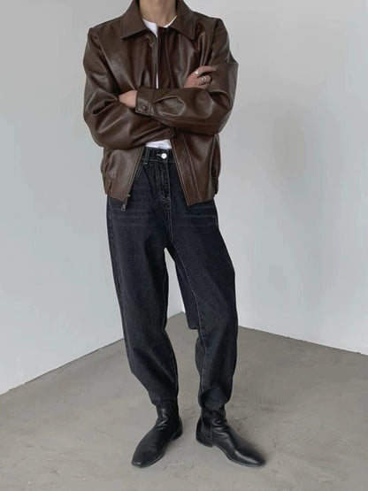 Oversize PU Leather Jacket WN9613-K