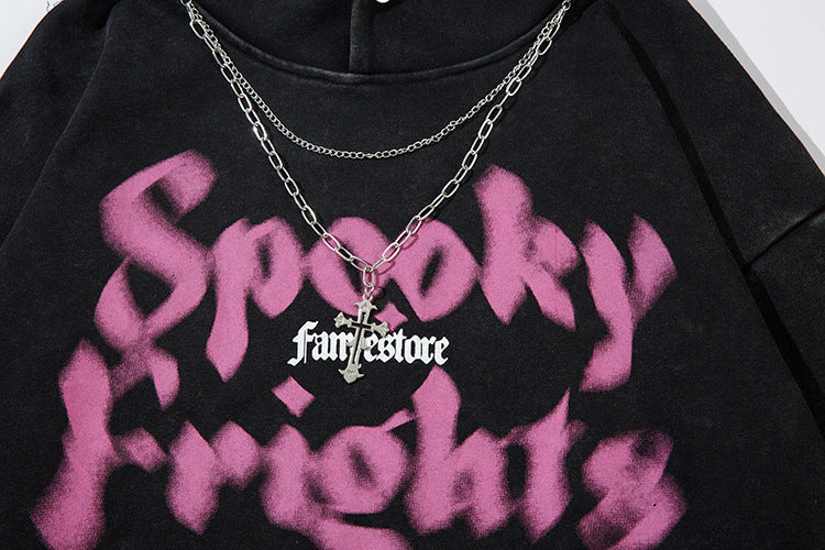 Letter Print Pullover Hoodie WN11208