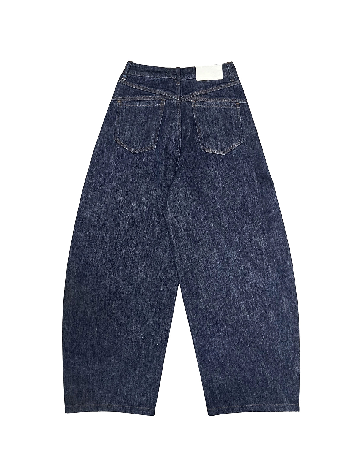 Flower Embroidery Curved Blade Denim Jeans WN18970