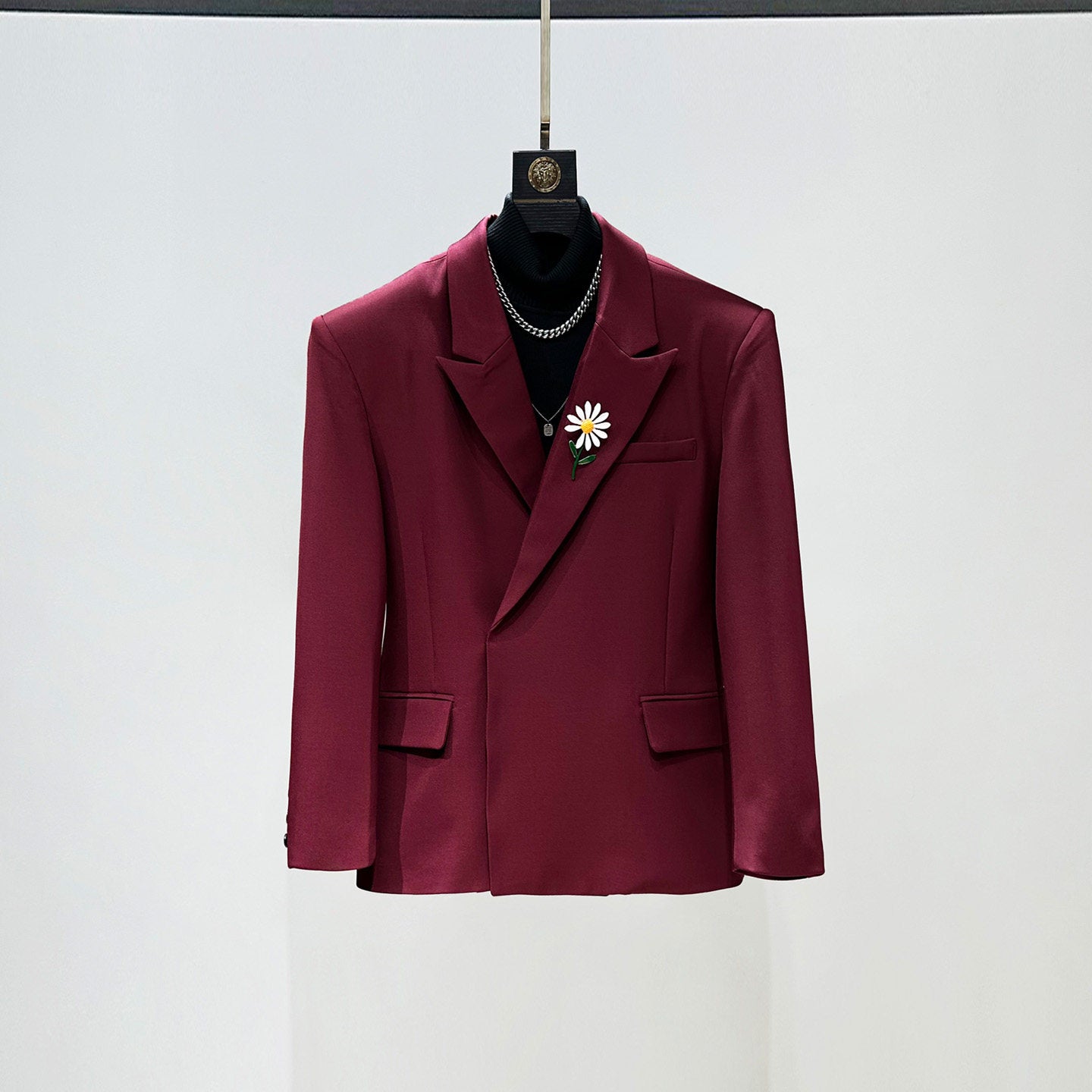 Daisy Brooch Tailored Jacket & Flare Trousers Setup WN23861