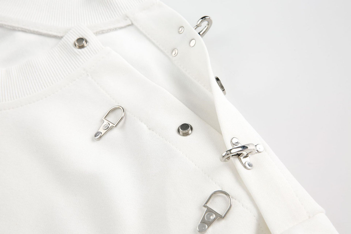 Metal Charm Design Oversize Short Sleeve T-Shirt WN14075