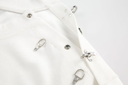 Metal Charm Design Oversize Short Sleeve T-Shirt WN14075