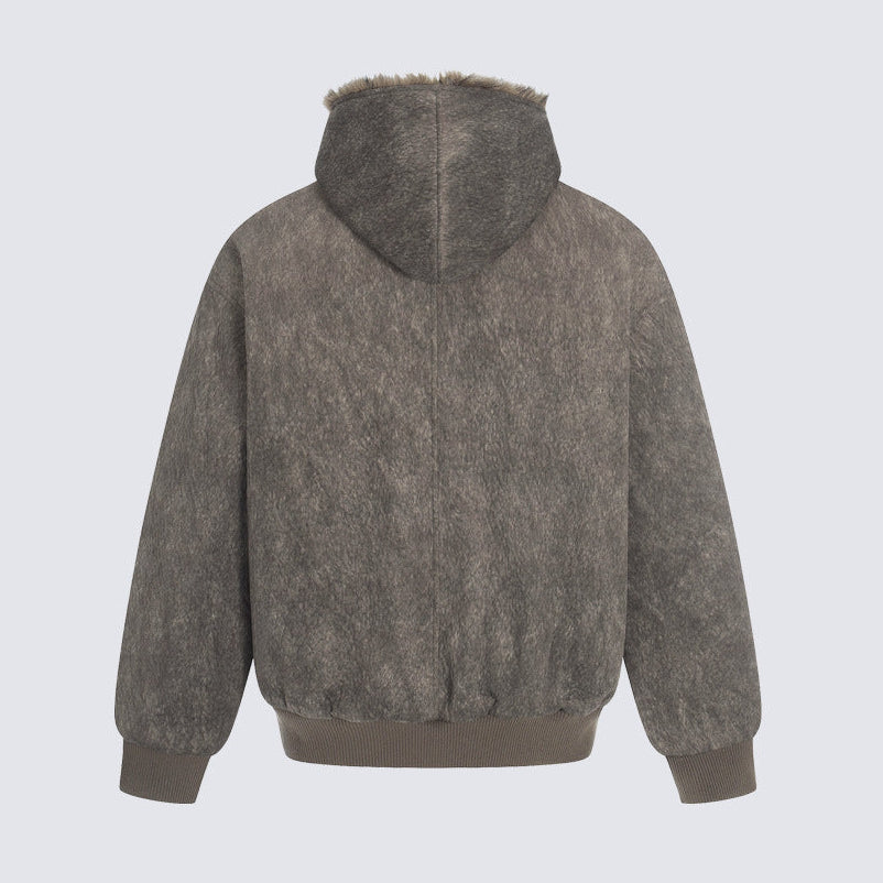 Deconstruction Fleece Lining Hooded Oversize Puffer Jacket WN27922