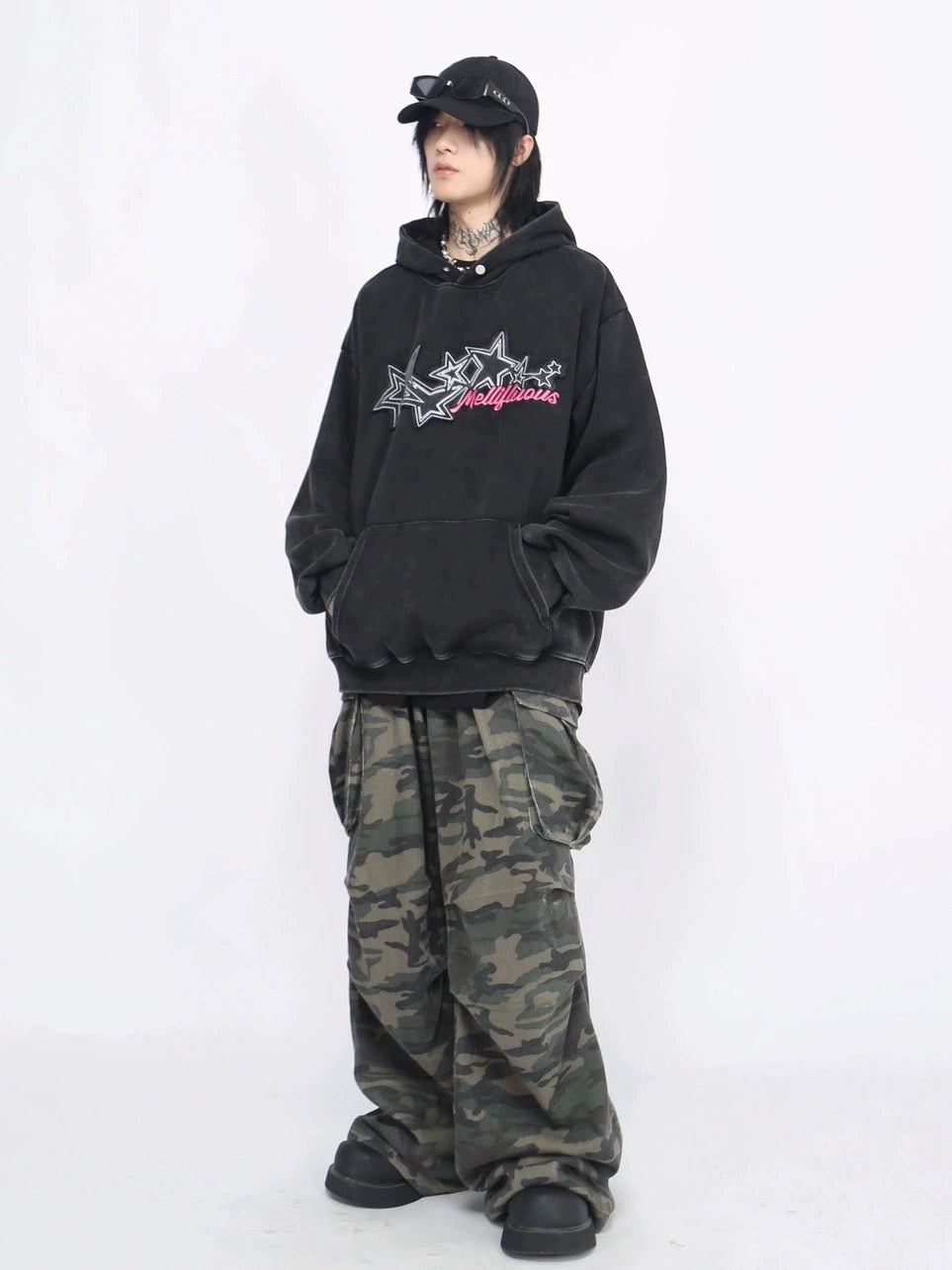 Embroidery Letters Heavyweight Hoodie WN8396