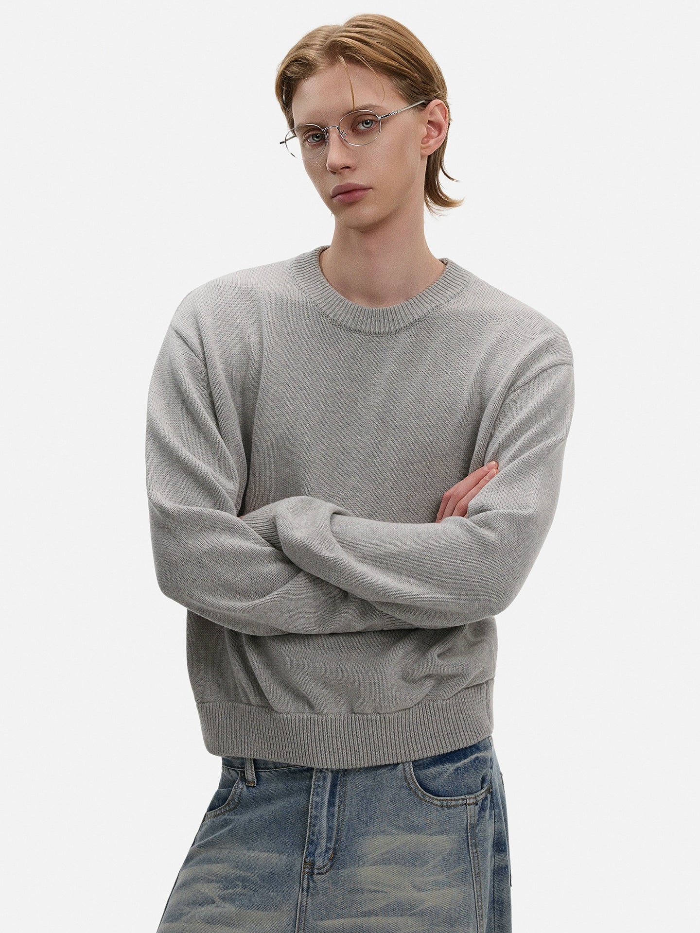 Stripe Short Knit Sweater WN21423