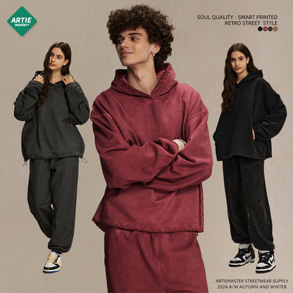 Oversize Drawstring Washed Hoodie WN9976