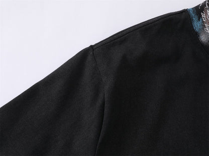 Contrast Collar Pocket Embroidery Short Sleeve T-Shirt WN26800