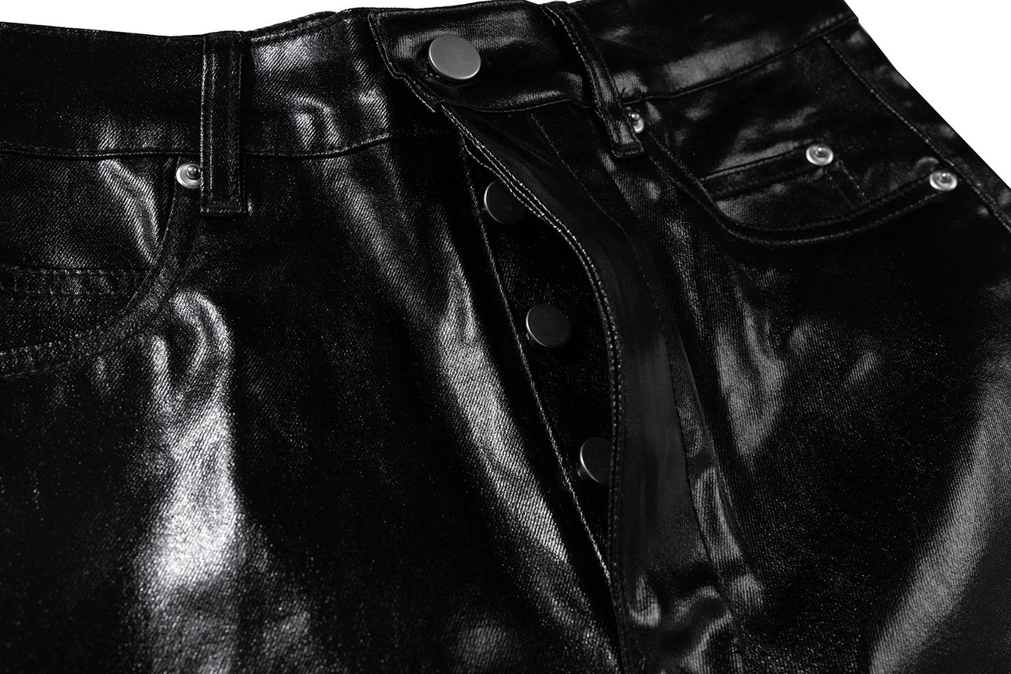 Coated Glossy Flare Denim Jeans WN11356