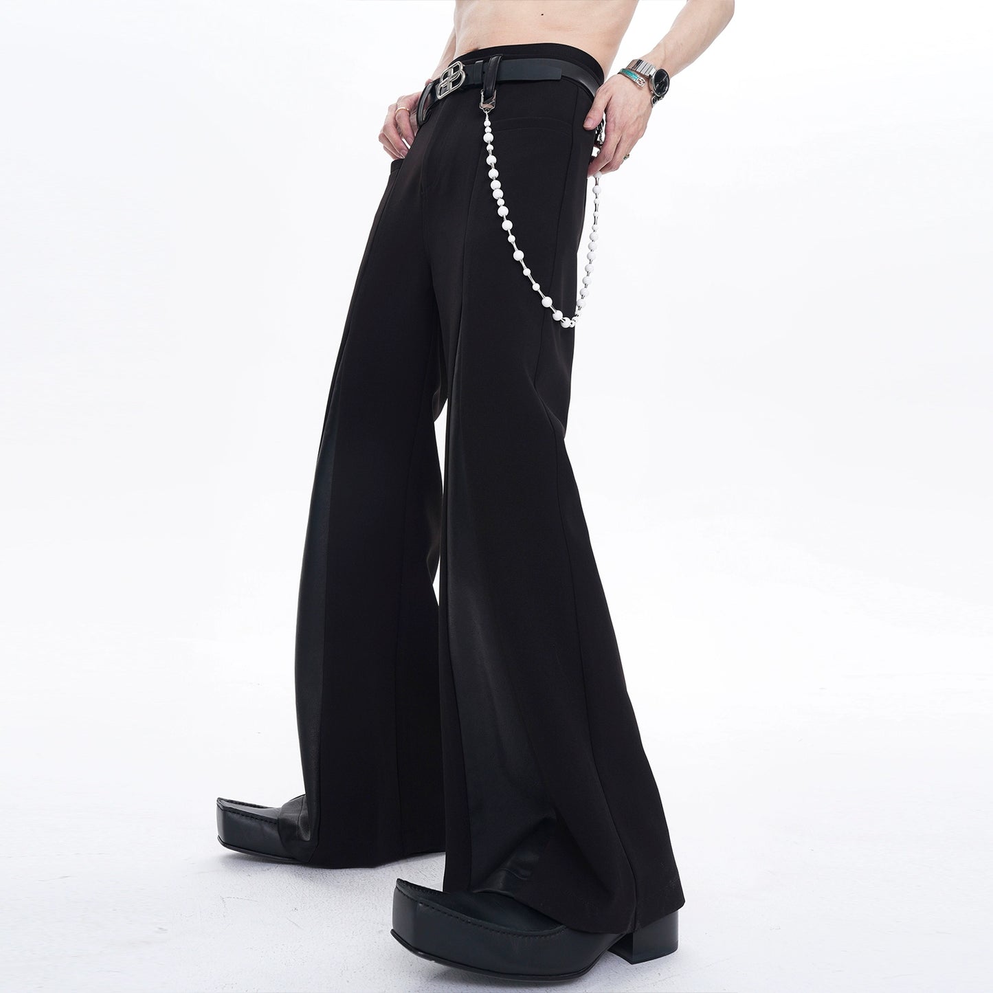 PU Leather Mis Flare Trousers WN6898