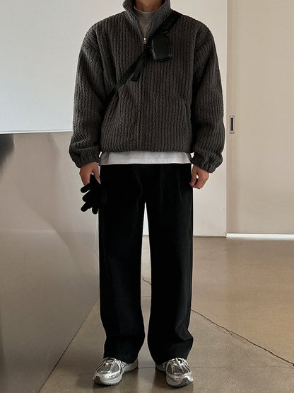 Standing-Collar Oversize Zipper Boa Fleece Jacket WN20232