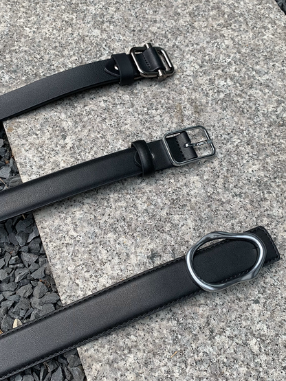 Metal Buckle Cowhide Leather Belt WN25246