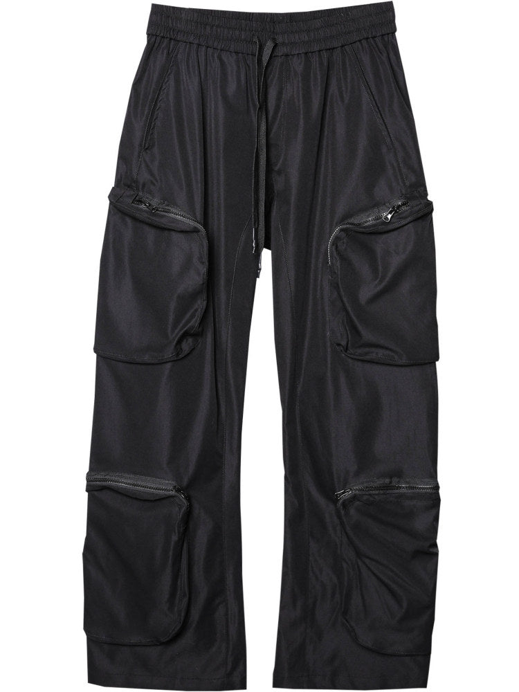 Multi-Pocket Zipper Wide Leg Cargo Pants WN22529