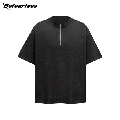 Half Zipper Short Sleeve T-Shirt WN26289