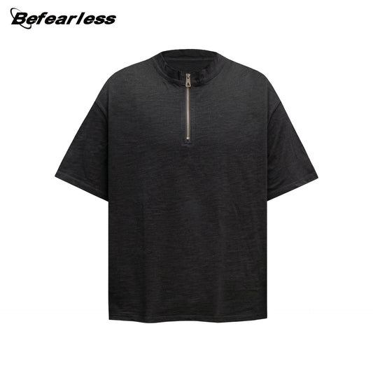 Half Zipper Short Sleeve T-Shirt WN26289