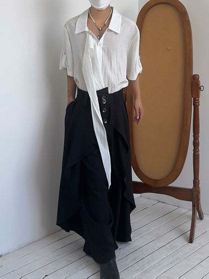 Irregular Cut Wide Leg Trousers WN19995