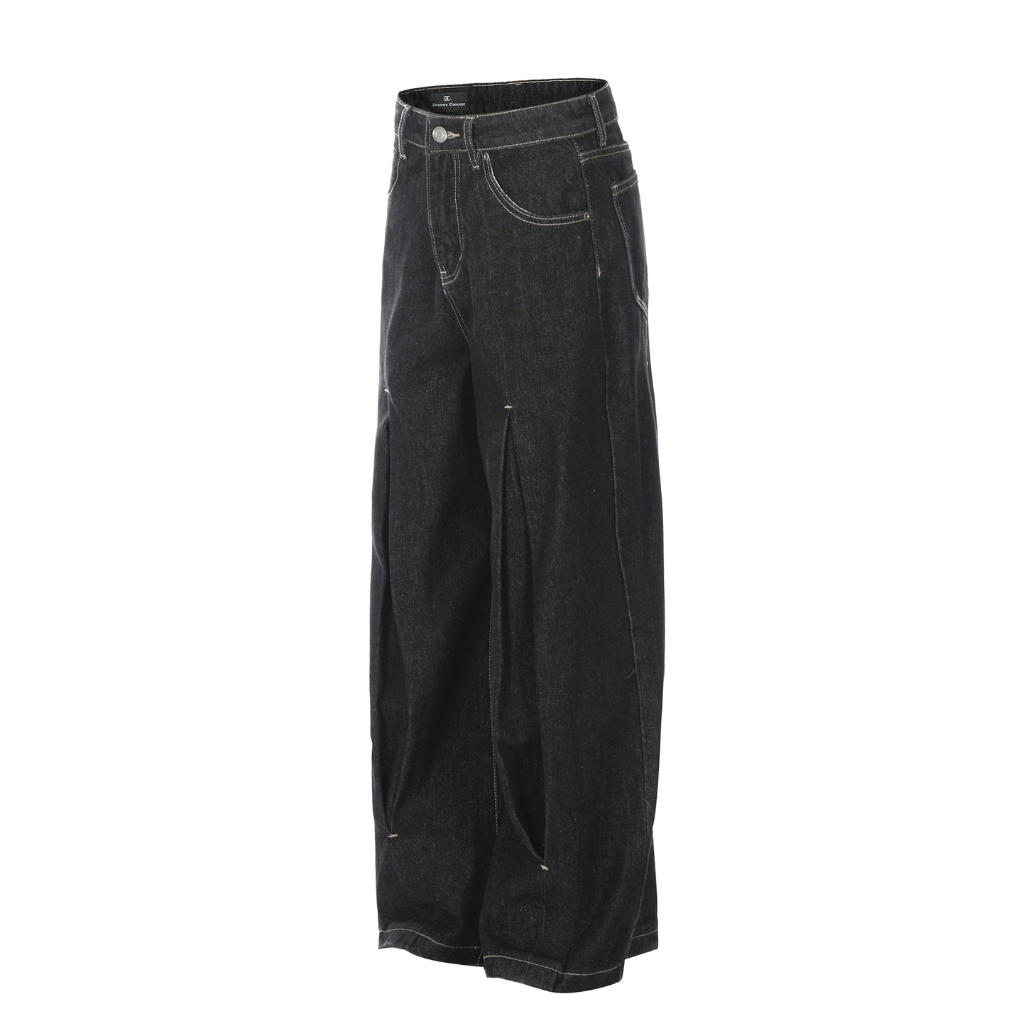 Washed Wide Leg Curved Denim Jeans WN25887