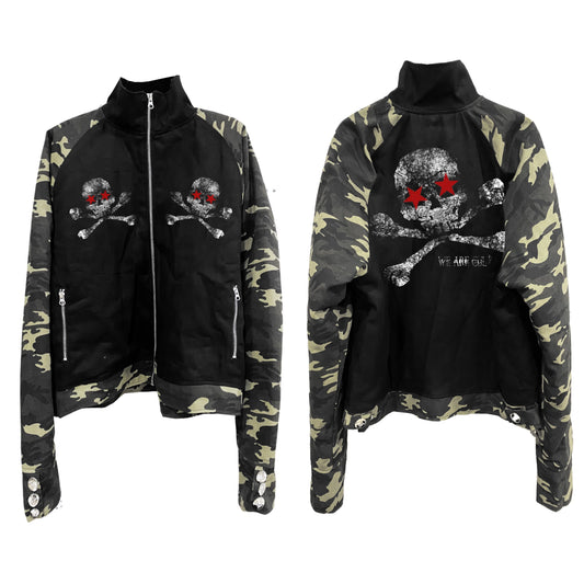 Camouflage Skull Print Short Padded Jacket WN13388