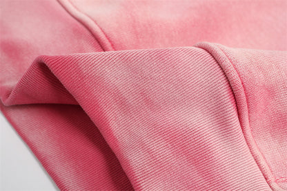 Cracked Letter Gradient Patchwork Hoodie WN11376