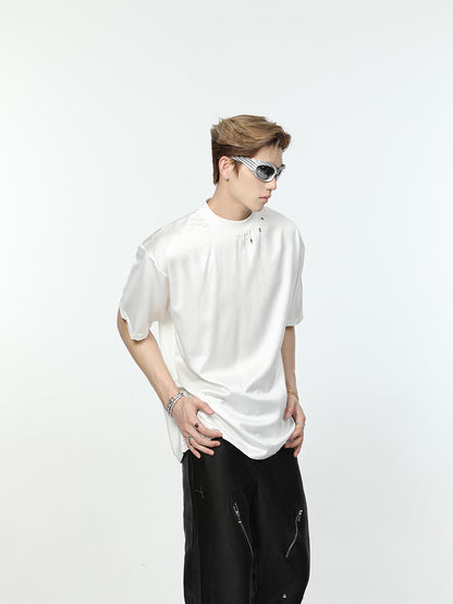 Coating Round Neck Short Sleeve T-shirt WN7322