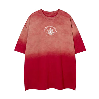 Gradient Gothic Statue Graphic Short Sleeve T-Shirt WN26960