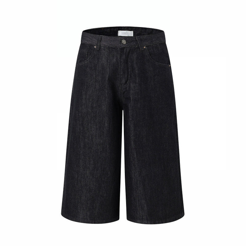 Wide Leg Half Denim Jeans WN24274