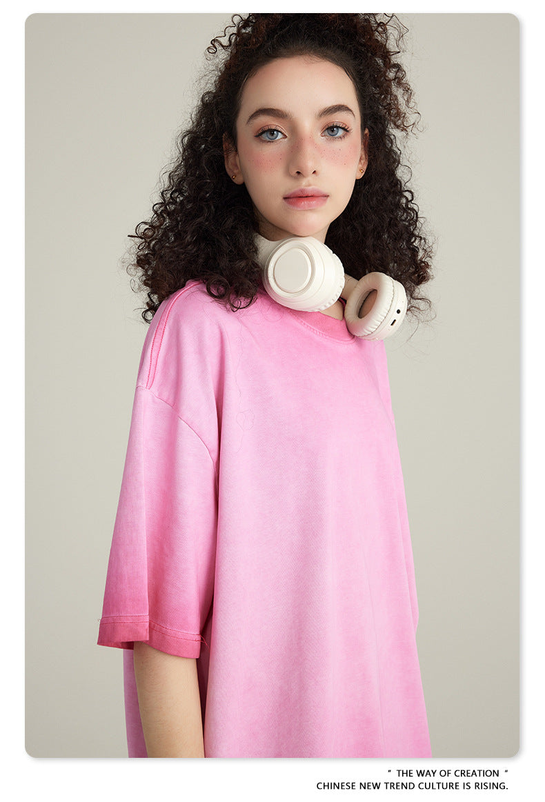 Washed Gradient Pure Cotton Sleeveless T-Shirt WN6075