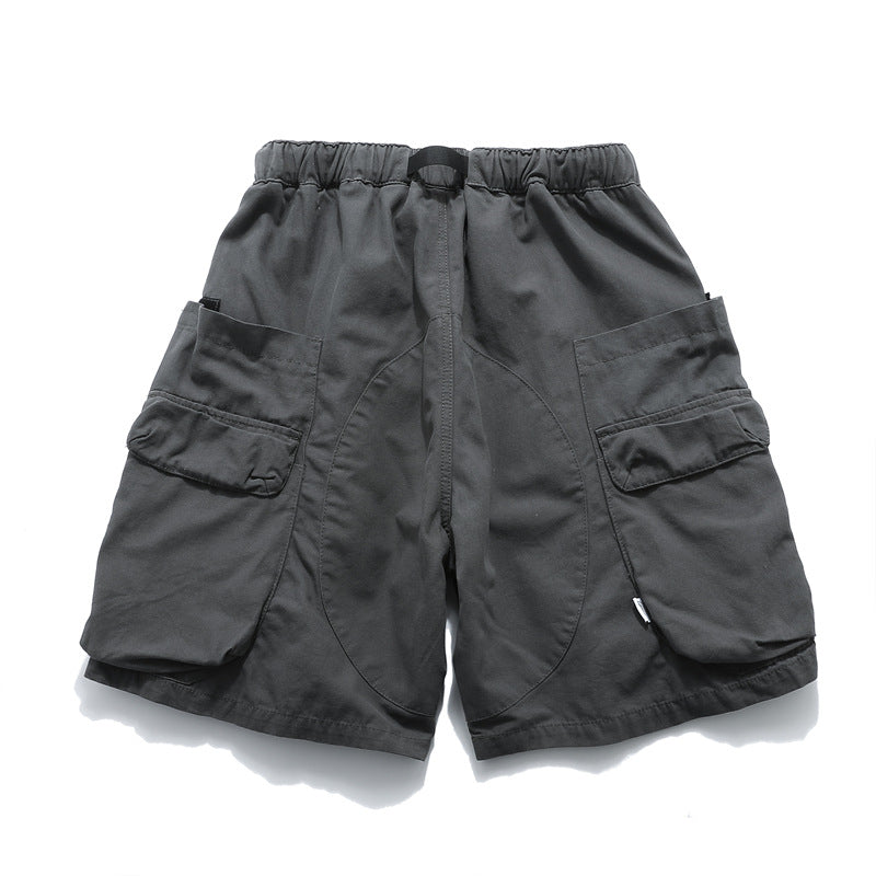 Washed Damage Zipper Cargo Half Pants WN26853