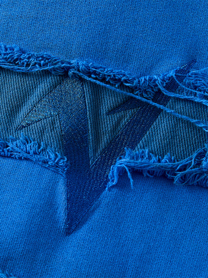 Mix Fringe Design Denim Hoodie WN20990