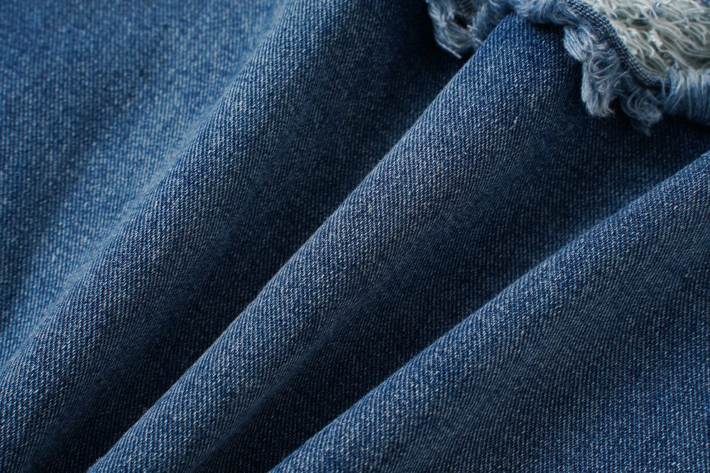 Damage Washed Wide Leg Denim Jeans WN27962