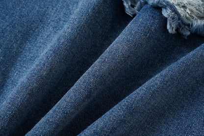 Damage Washed Wide Leg Denim Jeans WN27962