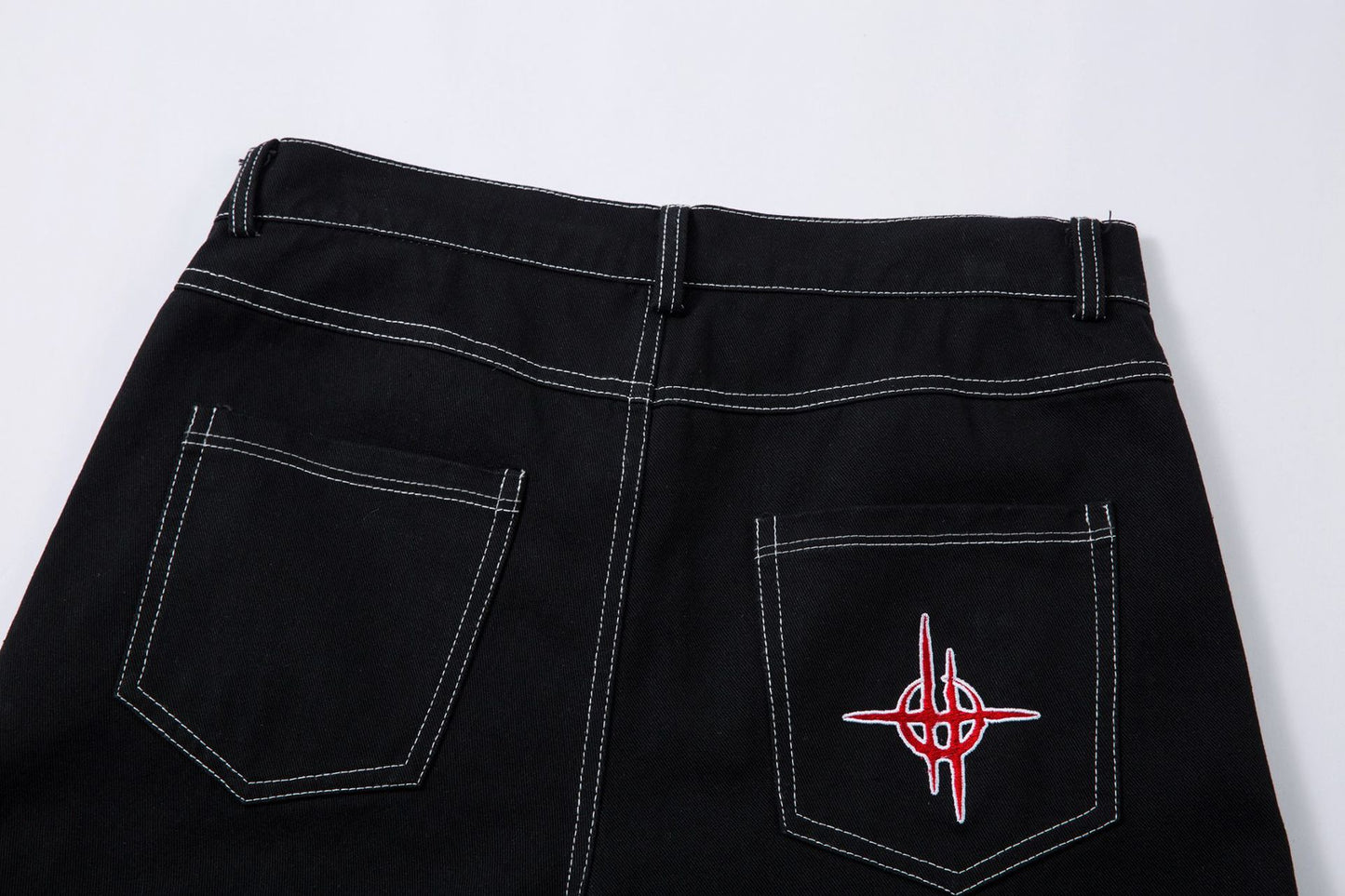 Heavyweight Embroidery Wide Leg Denim Jeans WN16195