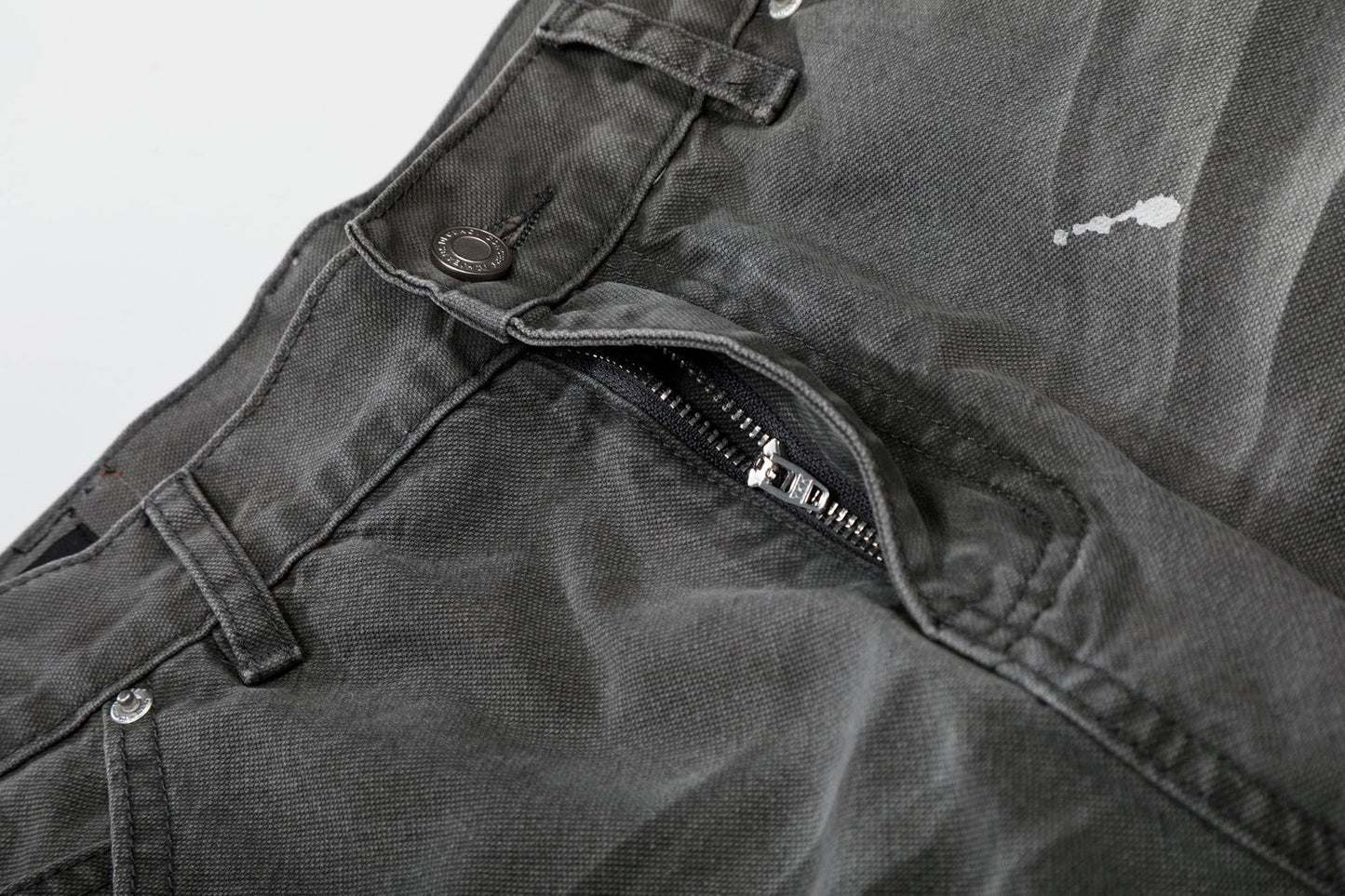 Whisker Ink Splash Curved Wide Leg Denim Jeans WN26157